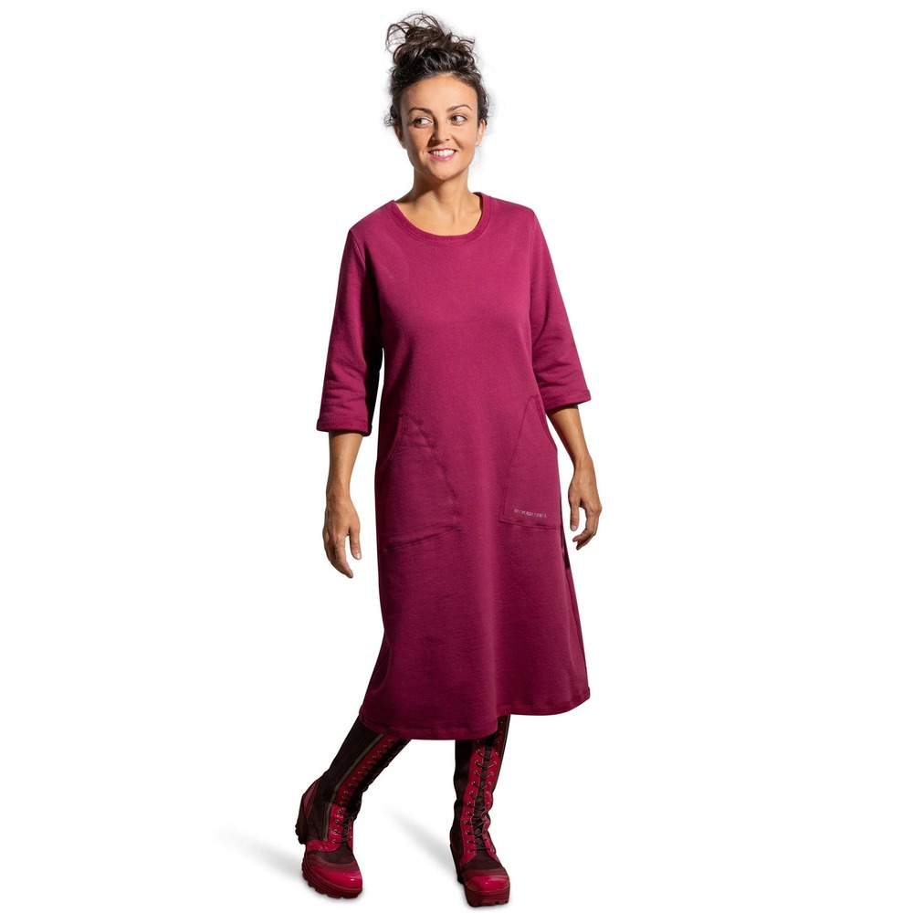 LeMair Handcrafts Jewel Neck Sweatshirt Dress Womens XL Raspberry Pink Cotton